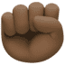 ✊🏿 raised fist: dark skin tone display on Facebook